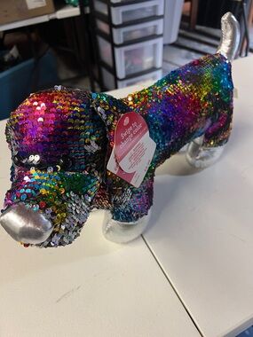 Stuffed Multicolor Sequin Dachshund Party Accent